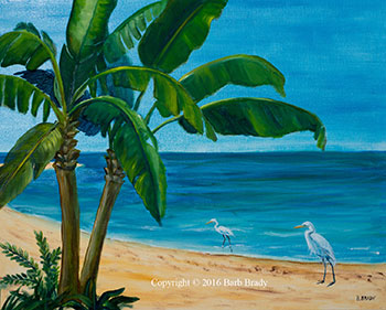 Egrets on Beach